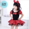 Váy múa Micky đỏ chấm bi kèm bờm