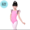 Set áo váy múa hồng pha ghi kimsa