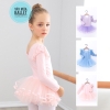 Váy múa phối ren tiên dài tay (xanh, hồng, tím)