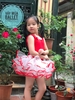 Váy múa ba lỗ 3 hoa cổ đỏ