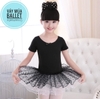Váy múa basic ngắn tay màu hồng