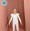 Set áo váy múa tiên nơ lưng sao dài tay (hồng, trắng)