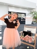 Váy công chúa cotton phối cổ sen lấp lánh s130
