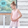 Váy tập múa ba lỗ phối voan dài thân (tím, xanh, hồng, đen)