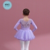 Set áo váy múa phối ren tutu dài tay trắng