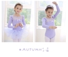 Set váy múa ren nơ dài tay (tím, hồng)