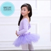 Váy múa bèo xoè dài tay màu hồng