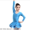 Váy tập khiêu vũ 2 tầng dài tay màu vàng, hồng, xanh