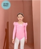 Set áo váy múa tiên nơ lưng sao dài tay (hồng, trắng)