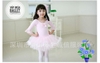 Váy múa tay loe lỡ màu hồng