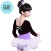 Váy múa tay phối nhung tím