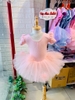 Váy múa cotton đá tiên ngắn voan hoa bồng