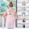 Váy tập múa ba lỗ phối voan dài thân (tím, xanh, hồng, đen)