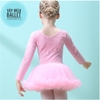 Váy múa ren tutu dài tay (hồng, tím)
