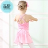Set áo + chân váy múa buộc dây (hồng, đậm)