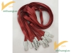 Dây đeo thẻ đỏ đô trơn không in 10mm móc nhựa