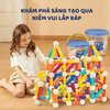 (100pcs) Đồ chơi xếp hình nam châm ánh sáng cầu vồng 100pcs Mideer