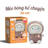 Mèo bông kể chuyện áo mũ nâu mắt xanh size 25cm - Tân Việt