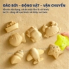 Bộ cát động lực an toàn màu tự nhiên hộp màu xanh mới bản mini nhỏ gọn dễ mang đi - mideer sand play set portable pack