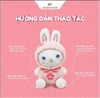 Thỏ bông kể chuyện quần hồng chấm bi trắng size 25cm - Tân Việt