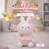 Thỏ bông kể chuyện quần hồng chấm bi trắng size 25cm - Tân Việt