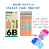 Combo tặng gọt - Bút chì hình tam giác 6B Thick Triangular Pencils - MD0170 (6 cây/1 hộp), hiệu: Mideer