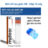 Hộp 12 cây bút chì HB hình lục giác cao cấp dễ cầm - mideer fine hex pencil red