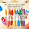 Bút Lông Màu Đầu Tròn, Nguyên Liệu Cao Cấp Can Toàn Cho Bé Từ 2 Tuổi Tập Vẽ Tô Màu Mideer Round-tip Washable Marker - 12 Colours