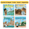 Combo số 9 (4 cuốn): Nepal - Cuba - Isarel - Argentina - Sách Vòng Quanh Thế Giới - Kim Đồng