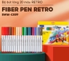 Bút lông màu rửa được washable fiber pens - 20 màu Retro - SWM-C009 20 màu - colokit Thiên Long