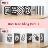 Thẻ gấp zig zắc set 1 - Đen Trắng cho bé 0-3m+ - Lalala Baby