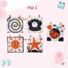 Đồ Chơi Thẻ Vải Cho Trẻ Sơ Sinh 5 Chất Liệu Phát Triển Thị Giác, Xúc Xắc, Thính Giác - Lalala Baby