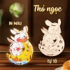 Lồng Đèn Gỗ Trung Thu Mẫu Mới 2024 Lalamoon - Bộ Kit DIY Tự Vẽ và Làm Đèn Trông Trăng - Lalala Baby