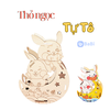 Lồng Đèn Gỗ Trung Thu Mẫu Mới 2024 Lalamoon - Bộ Kit DIY Tự Vẽ và Làm Đèn Trông Trăng - Lalala Baby