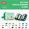 Túi Bút Lông 24 Màu Cho Bé Tô Vẽ An Toàn Tan Trong Nước Dễ Tẩy Rửa - TOI