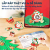 Bộ ghép hình cây thông 3D đồ chơi trang trí Noel Giáng Sinh có đèn nhạc nhấp nháy - Puzzle Busy Christmas Workshop mideer