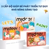 (L3) Đồ chơi mỹ thuật thủ công Tranh tô màu, vẽ sáng tạo 3 cấp độ - mideer Level Up Brain Gamebook -Let's Paint Level 3