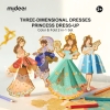 Đồ chơi thủ công tô màu và gấp tạo mẫu váy công chúa thời trang có dây treo trang trí - Mideer paper craft coloring cards - My fashion showcase