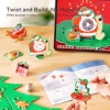 Bộ ghép hình cây thông 3D đồ chơi trang trí Noel Giáng Sinh có đèn nhạc nhấp nháy - Puzzle Busy Christmas Workshop mideer