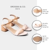 Giày sandal cao gót Erosska mũi tròn phối dây nhiều màu tinh tế cao 3cm EB019