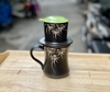 Bộ cafe gốm đen ly eo cao TH