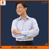 Mẫu Áo Sơ Mi Nam Trắng Sọc Xanh - Bamboo Uniform