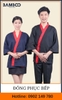 Áo bếp đen xanh dương đậm