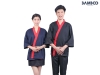 Áo bếp đen xanh dương đậm