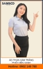 Áo thun xám trắng phối viền xanh