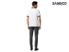 Áo thun đồng phục công sở trắng cổ đen - Bamboo Uniform