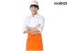Đồng phục áo bếp trắng cổ cam nam