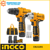 Bộ máy khoan pin và vặn vít dùng pin 12V Ingco CKLI1201
