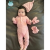 LIL BỘ CÀI THẲNG+mũ+bao tay chân 0-3m