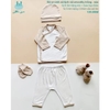 LIL BỘ CÀI LỆCH+MŨ+BAO TAY CHÂN 0-3M